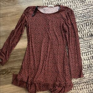 Primark Red and Black Long Sleeve Dress